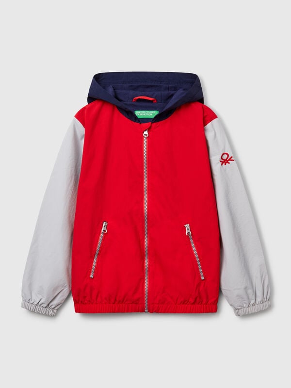 Jaqueta de nylon com capuz Menino