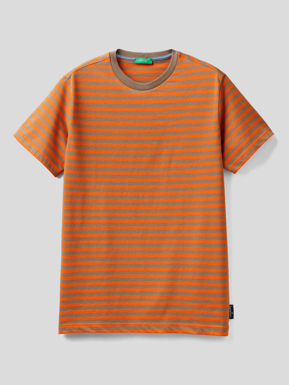 T-shirt às riscas 100% algodão orgânico image number 1