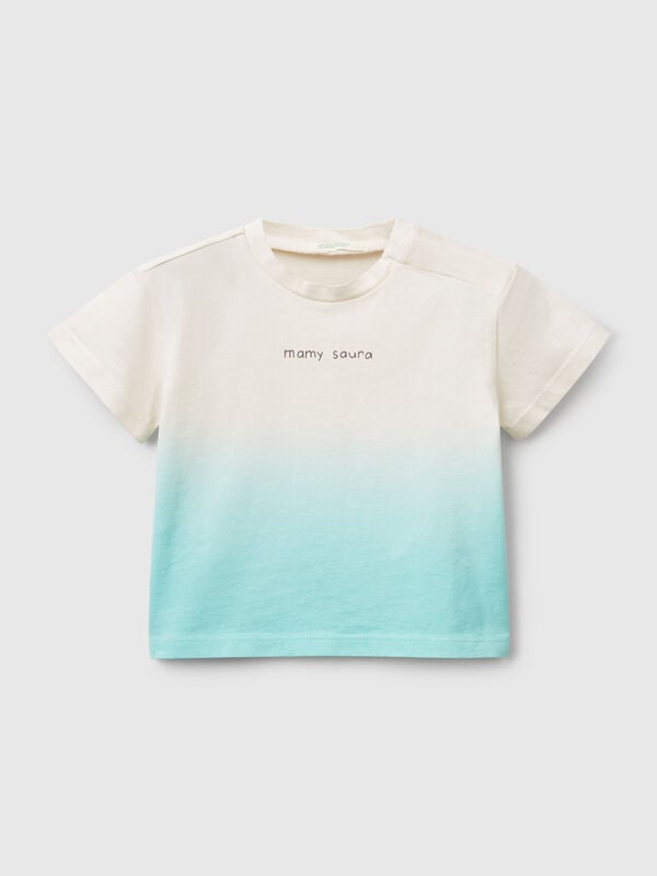 Camiseta dip-dye com estampa Recém-nascido