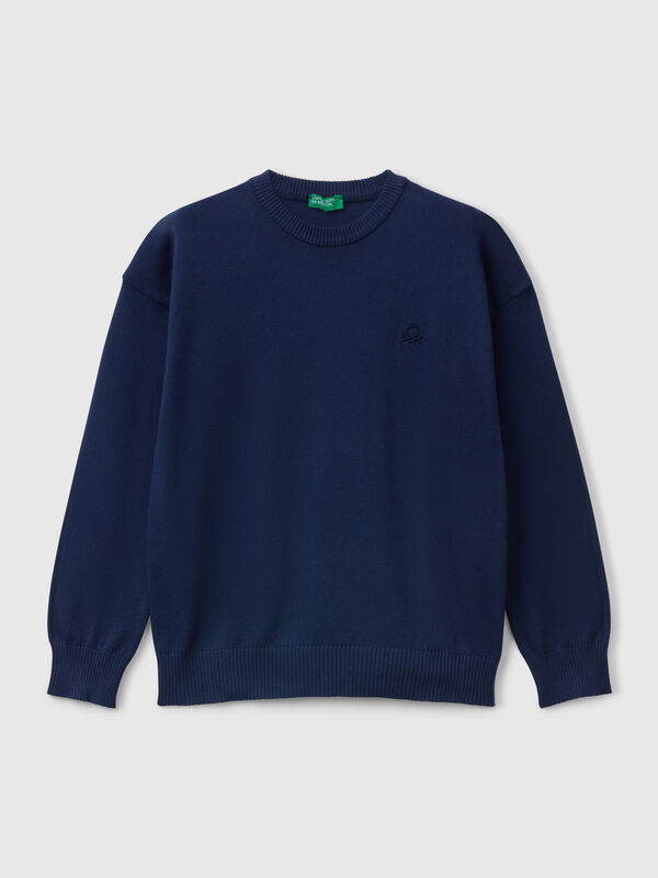 Camisola em algodão puro com logótipo Menino