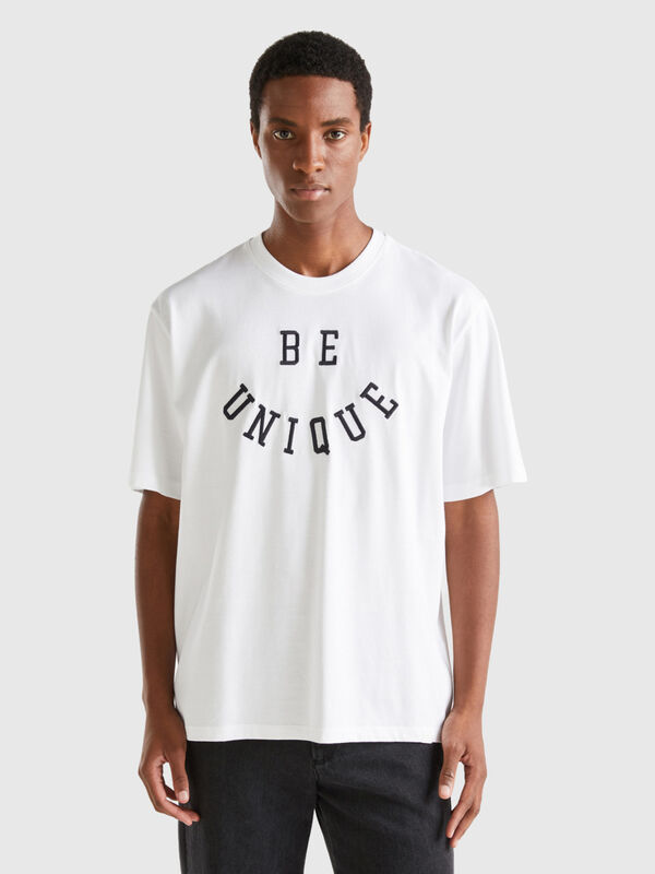 T-shirt com estampa slogan