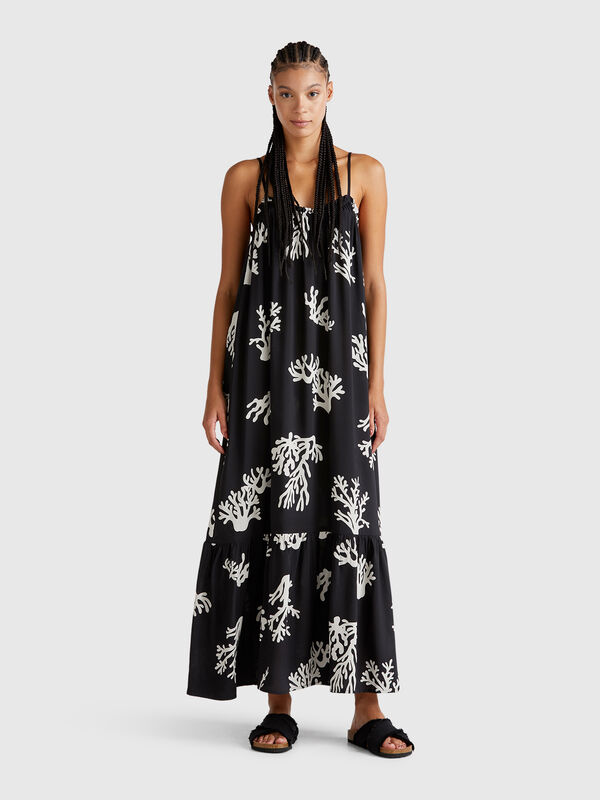 Vestido de praia com estampa de corais Mulher