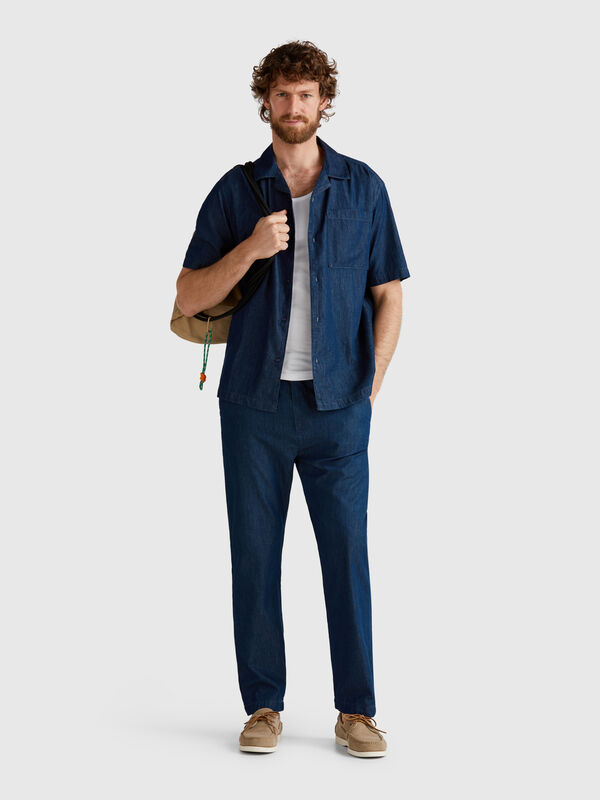 Calças em chambray Homem