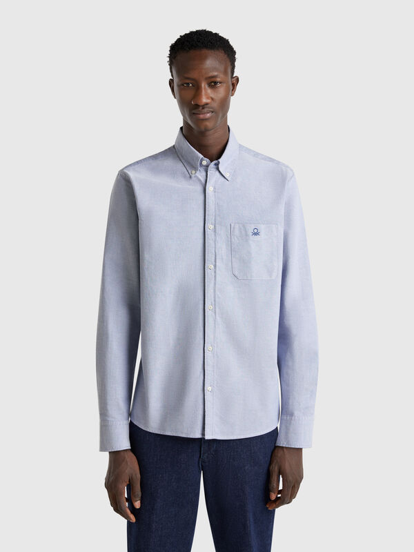 Camisa de botão de ajuste regular Homem
