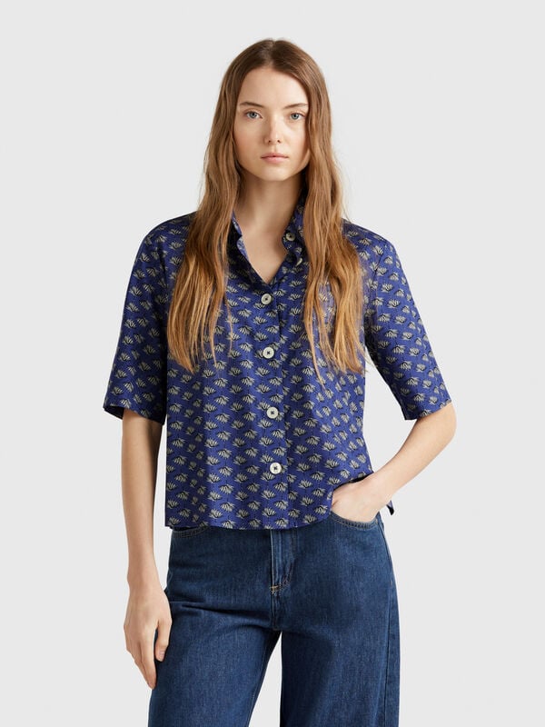Camisa padrão em algodão leve Mulher