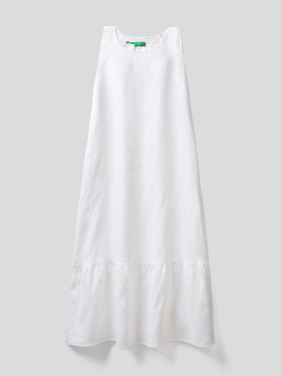 Vestido midi 100% linho com folho image number 1