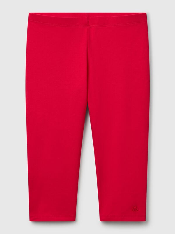 Leggings pelo joelho em algodão stretch Menina