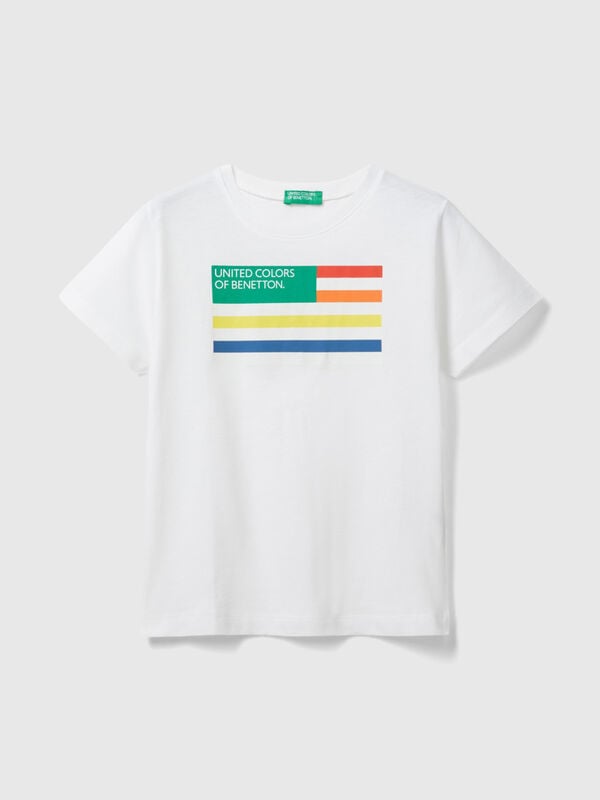 T-shirt 100% algodão orgânico com estampa Menino