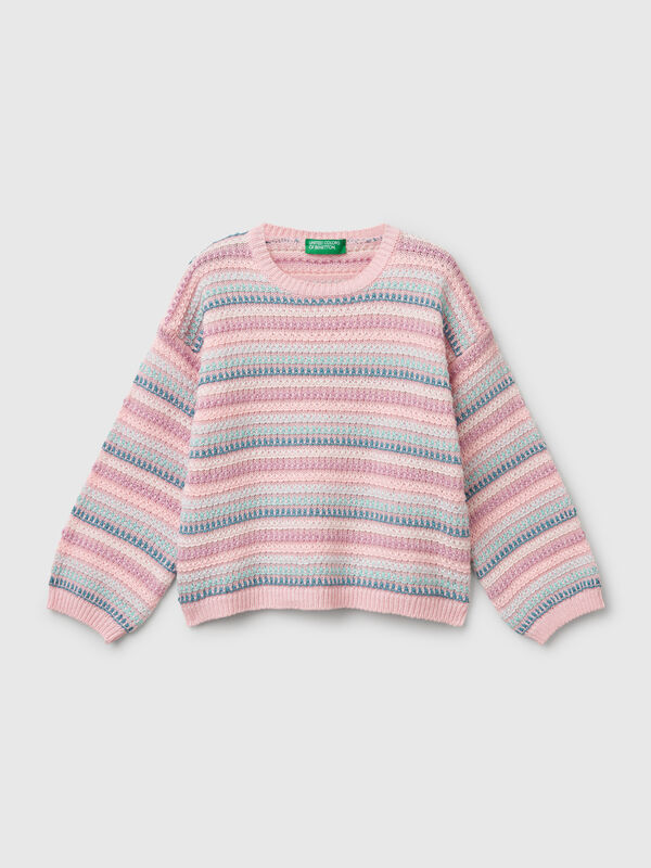 Camisola às riscas multicolor Menina