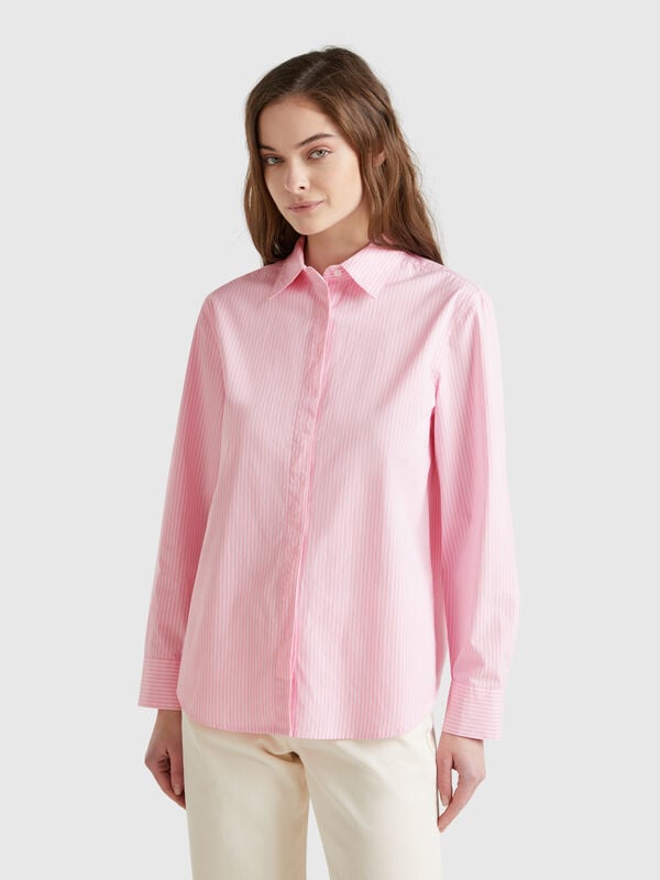 Camisa às riscas verticais Mulher