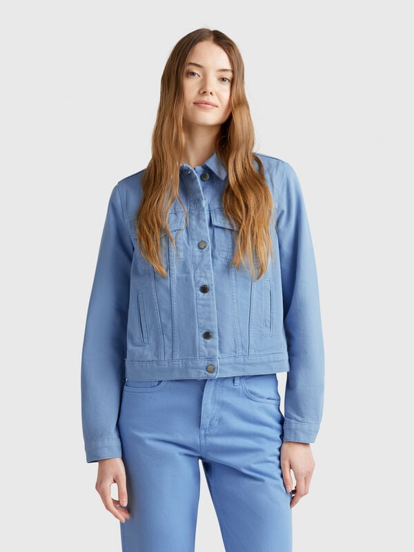 Blusão rider de jeans Mulher