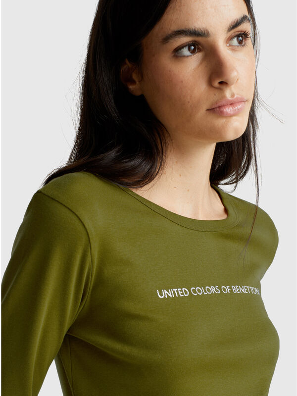 T-shirt de manga comprida 100% algodão Mulher