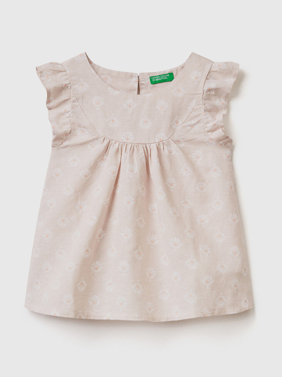 Blusa padrão em linho misto