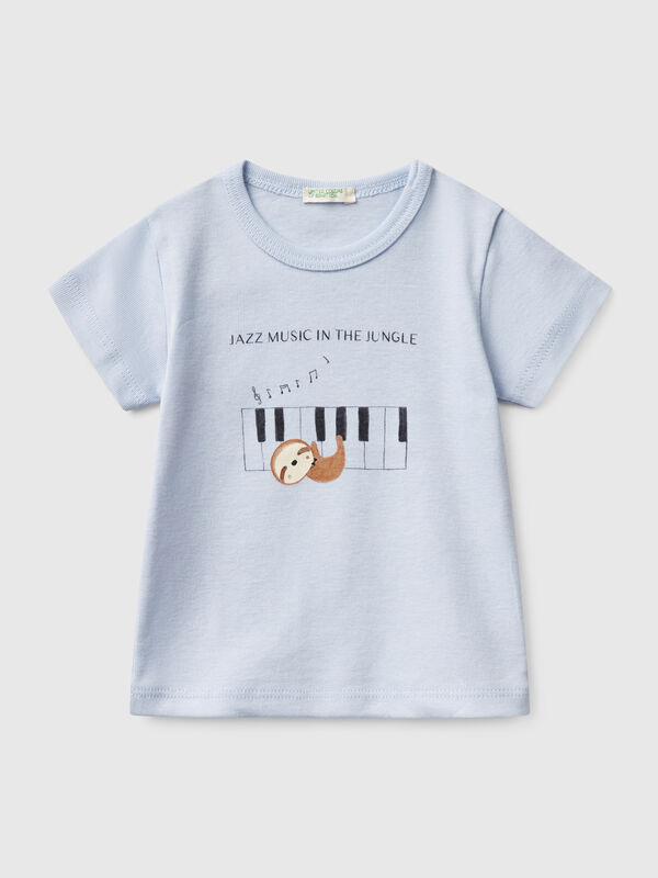 T-shirt de manga curta em algodão  Recém-nascido