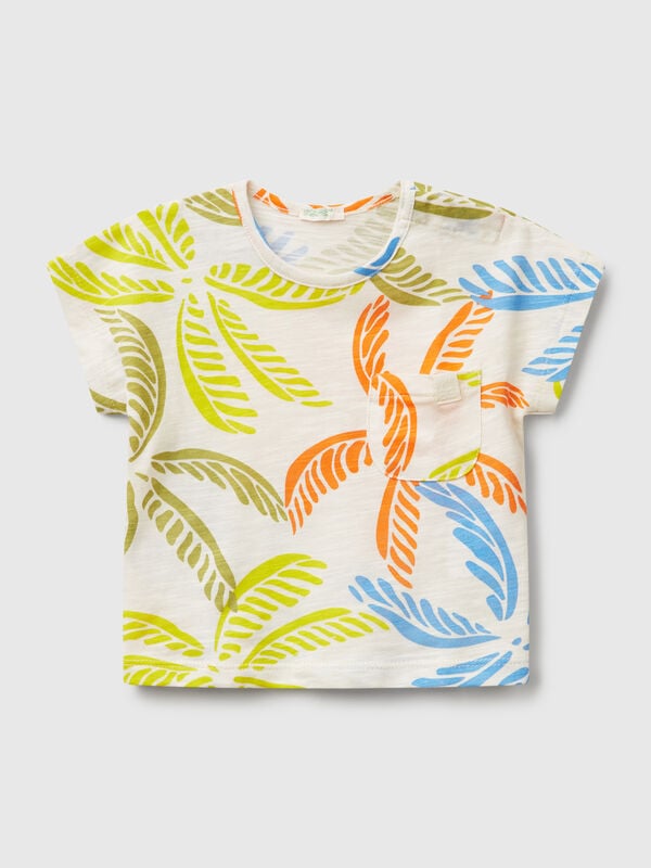 T-shirt com estampado tropical Recém-nascido