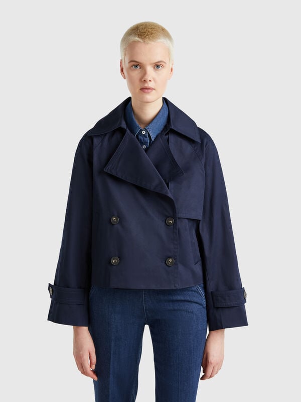 Trench coat cropped trespassado Mulher