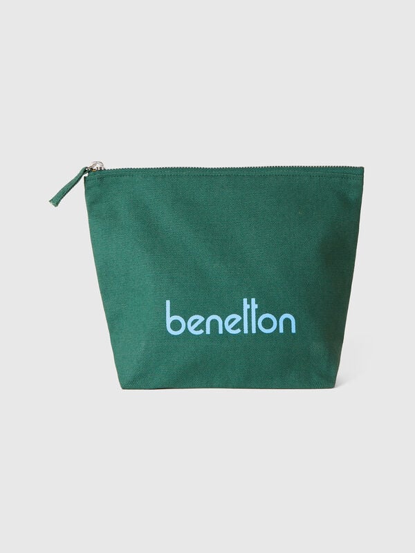 Bolsa envelope verde militar em algodão puro