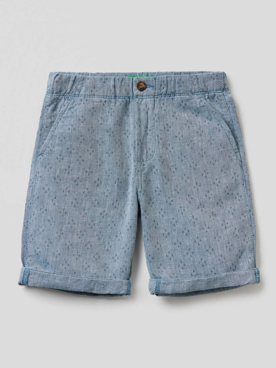 Bermudas em mescla de algodão e linho image number 1