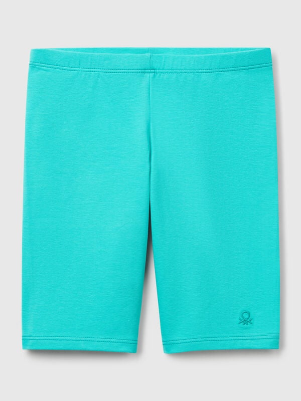 Leggings curtas em algodão stretch Menina