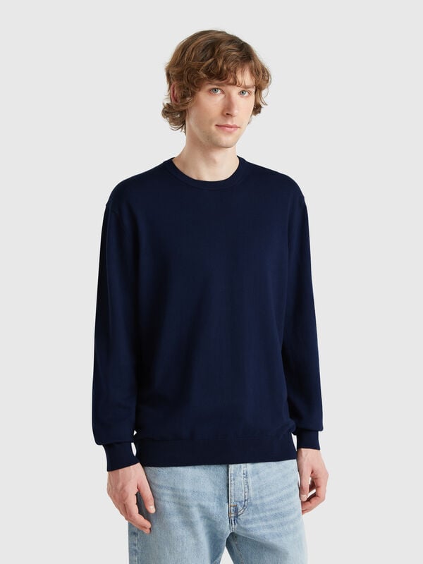 Camisola de gola redonda 100% algodão Homem