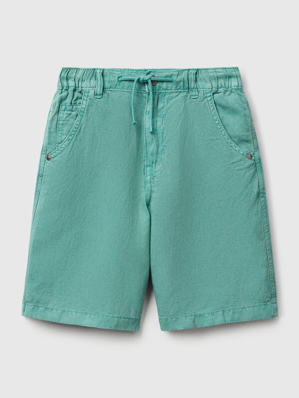 Bermudas em mistura de linho Menino
