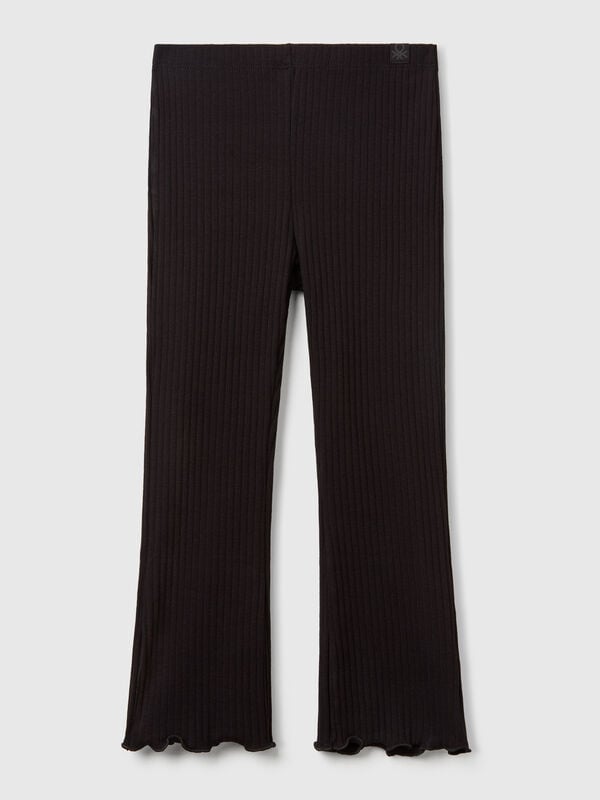 Leggings flare fit em algodão stretch Menina