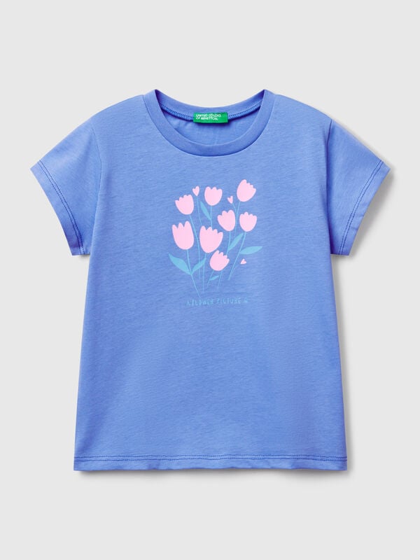 T-shirt com estampa fluorescente Menina