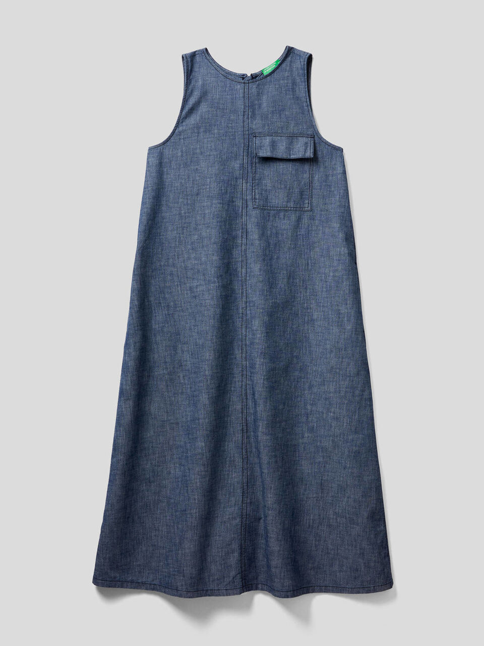Maxi vestido sem mangas efeito jeans image number 1
