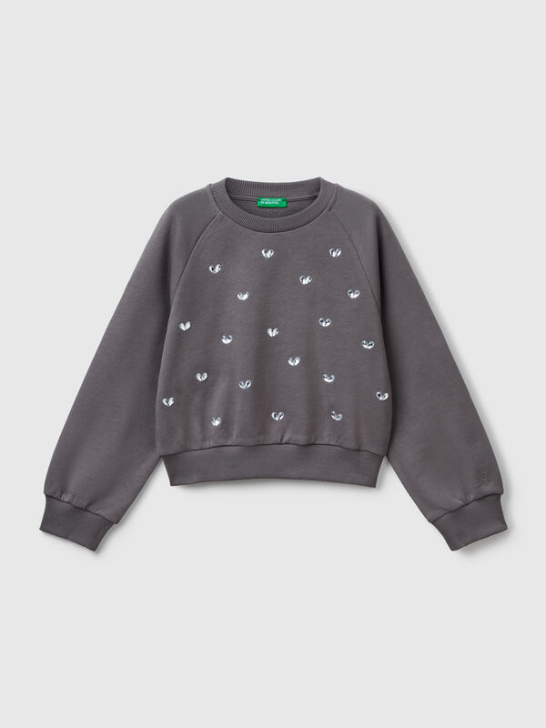 Moletom com strass de coração Menina