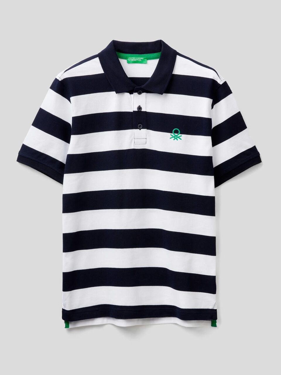Polo às riscas em algodão stretch image number 1