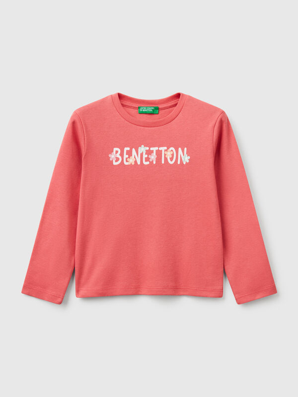 T-shirt slim fit com estampa glitter Menina