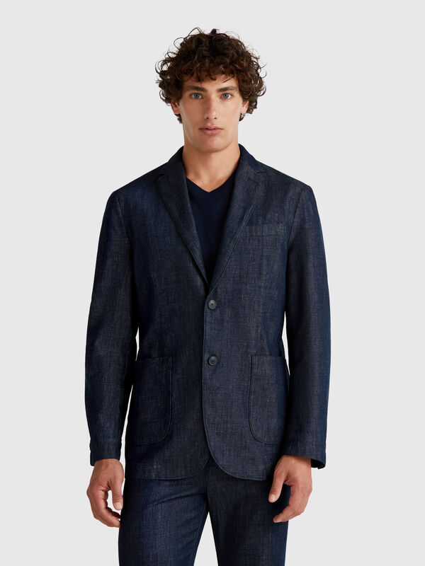 Blazer em chambray Homem