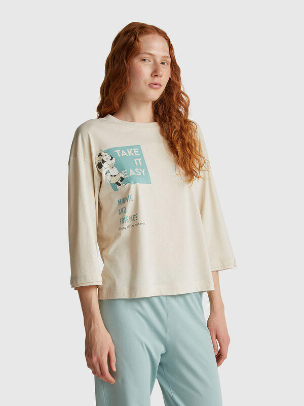 T-shirt com slogan e estampa ©Disney Minnie Mulher