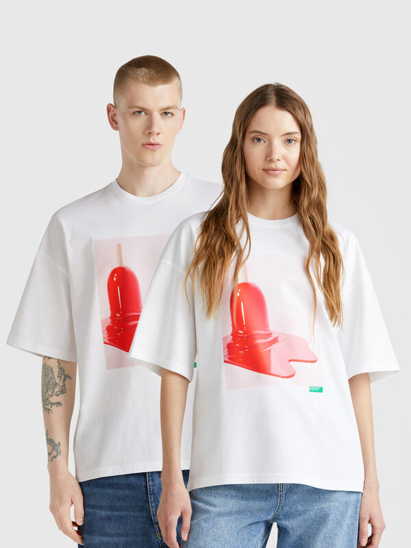 Camisola com estampa de gelado 100% algodão