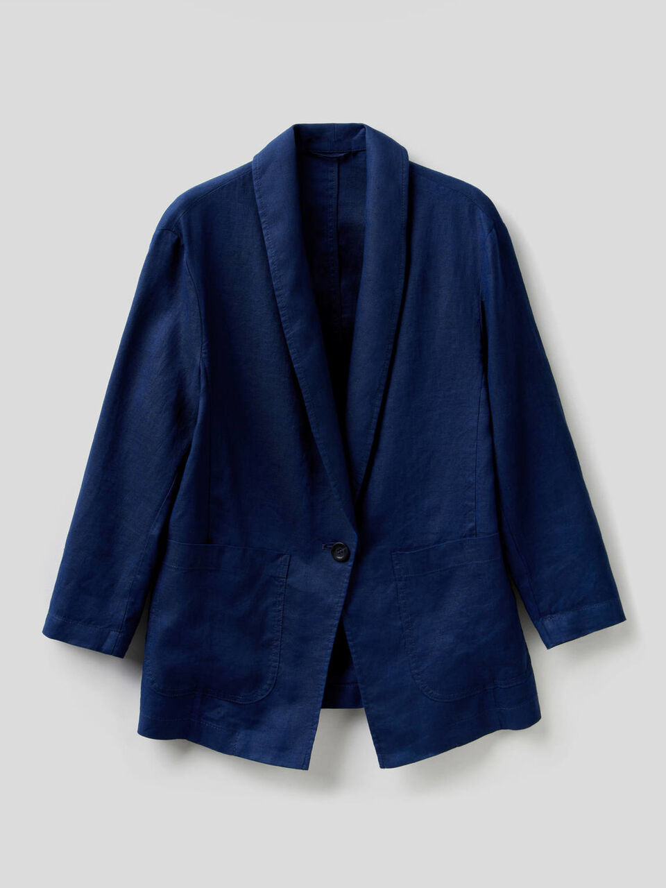 Blazer de linho com mangas 3/4 image number 1