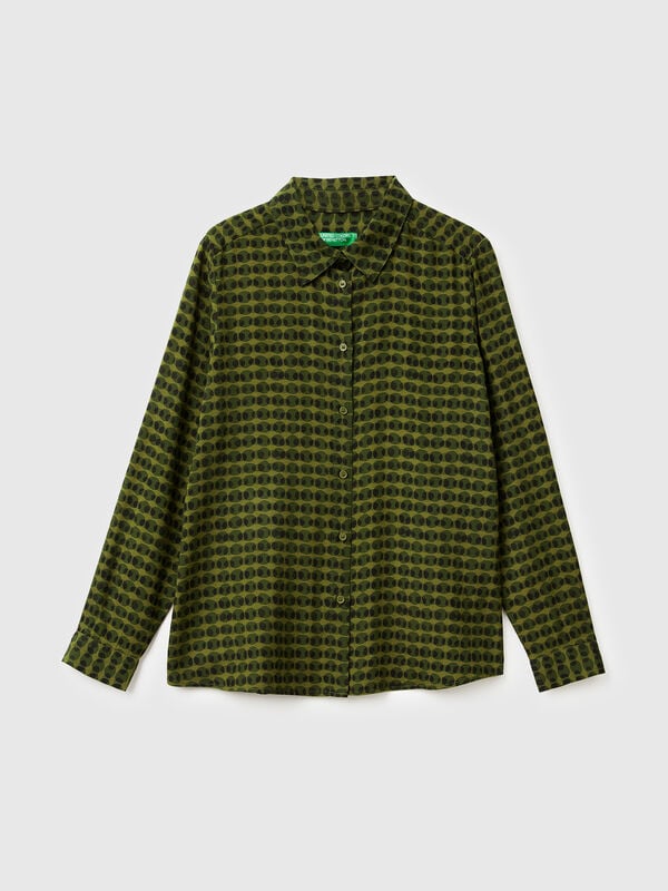 Camisa padrão em viscose Mulher