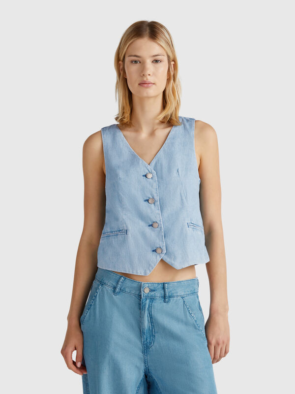 Colete em chambray Mulher