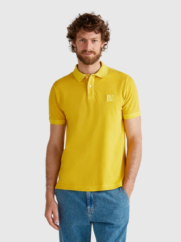 Polo amarelo regular fit Homem