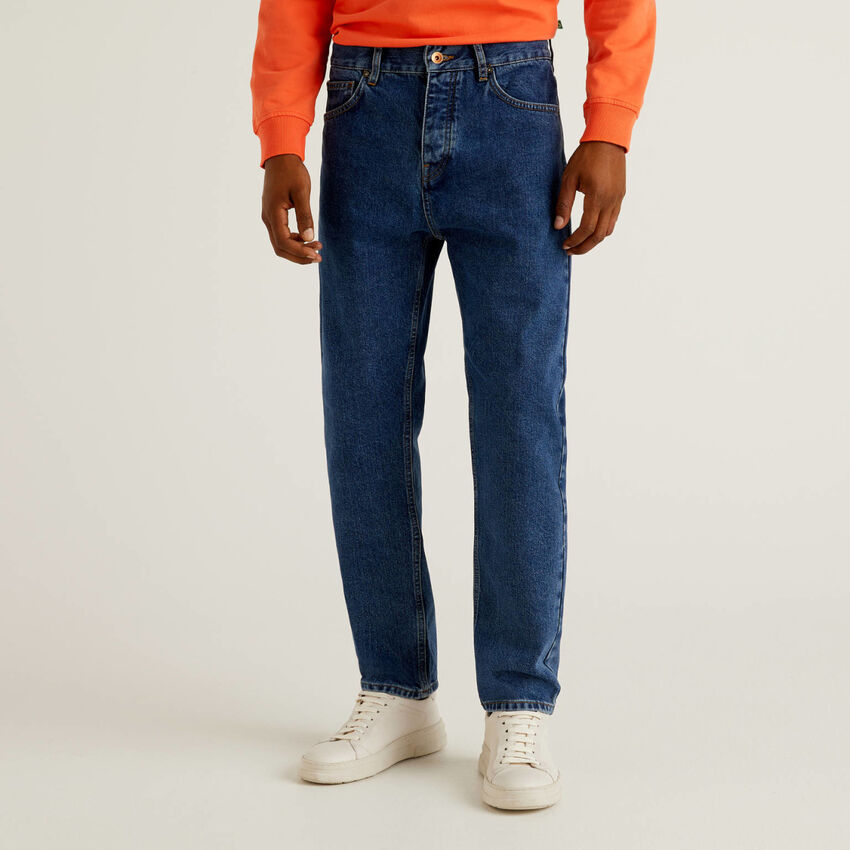 Jeans cropped 100% algodão