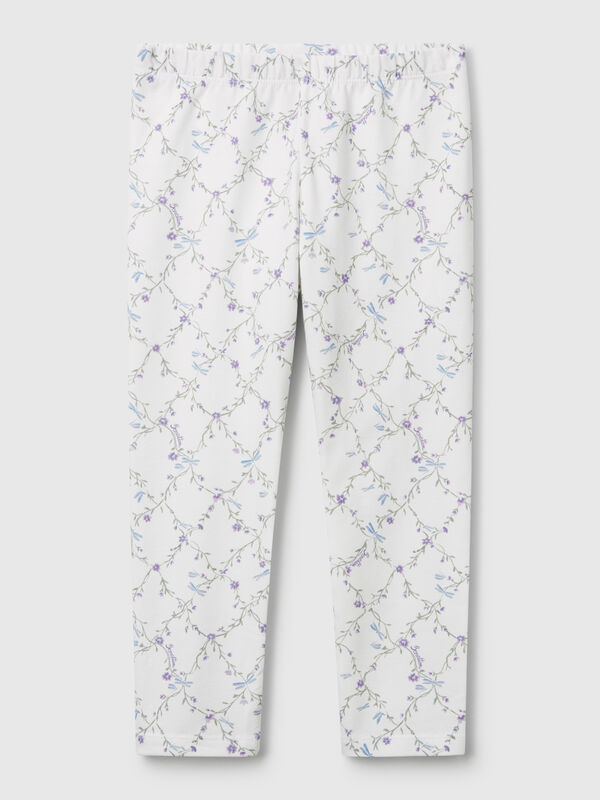 Leggings cor nata com estampado Menina
