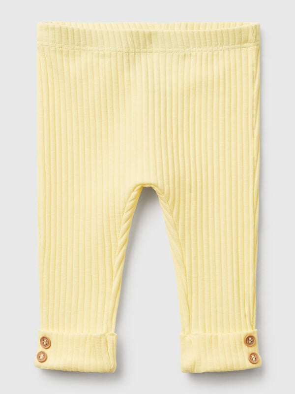 Leggings de algodão elástico Recém-nascido