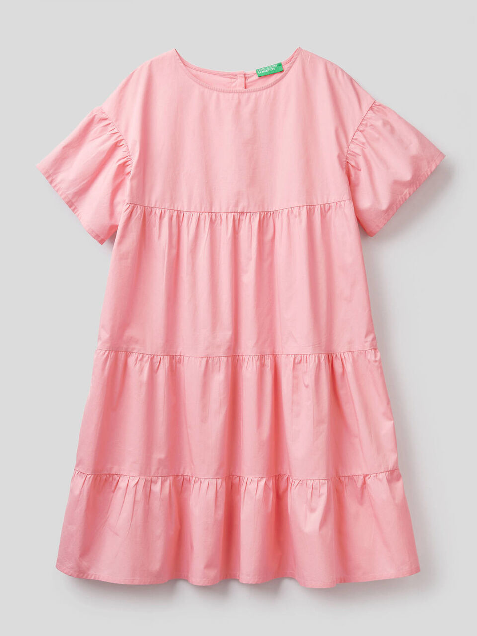 Vestido amplo com folhos em 100% algodão image number 1