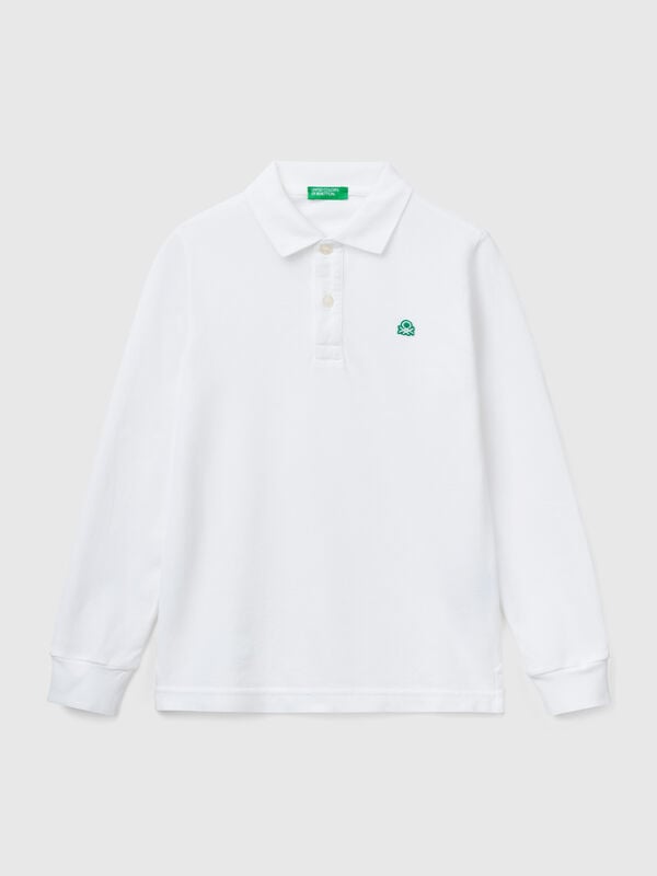 Polo de manga comprida algodão  Menino