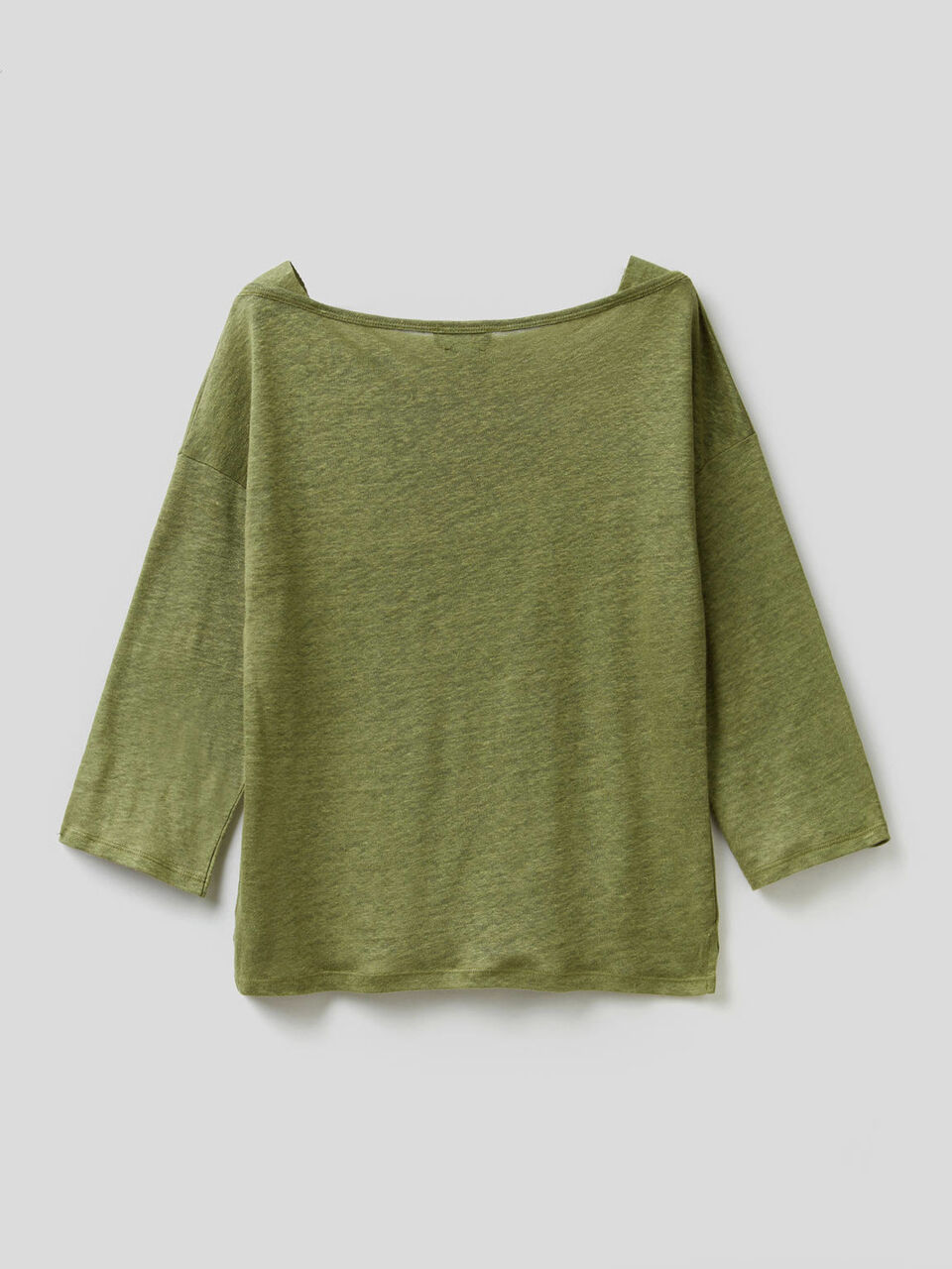 T-shirt em 100% linho com mangas 3/4 image number 2