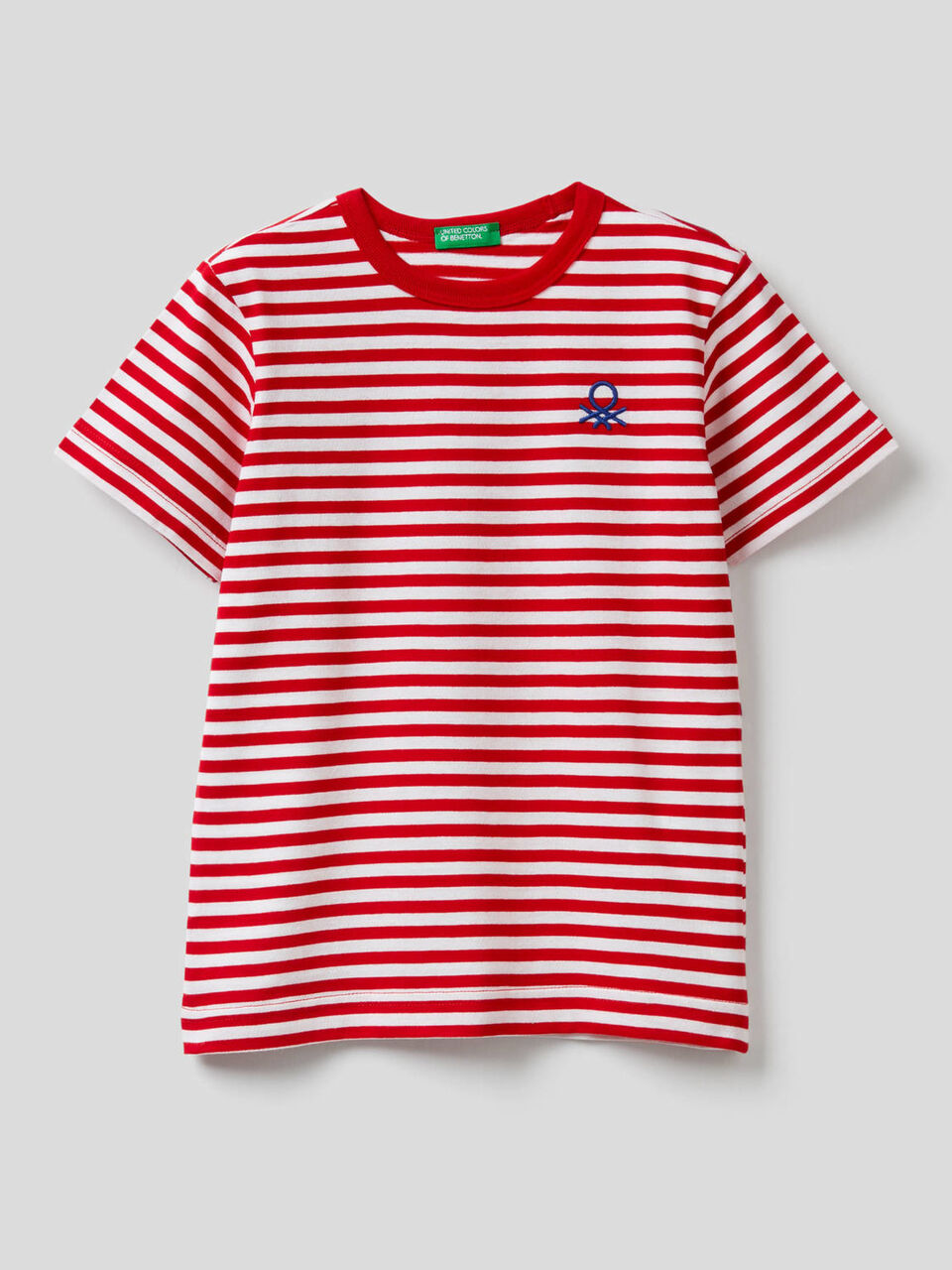 T-shirt às riscas 100% algodão image number 1