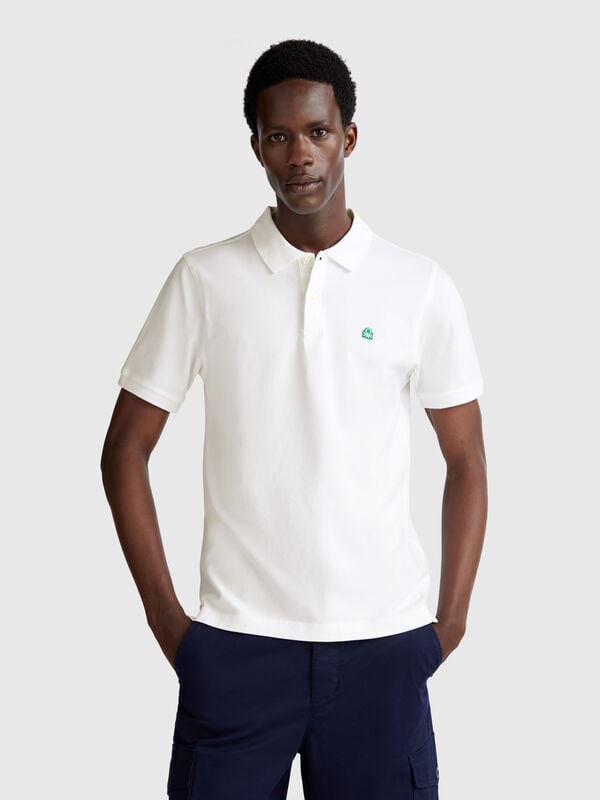 Polo branco slim fit Homem