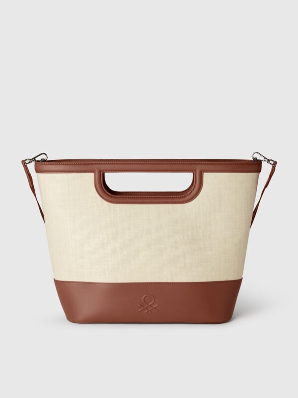 Tote bag grande em ráfia Mulher