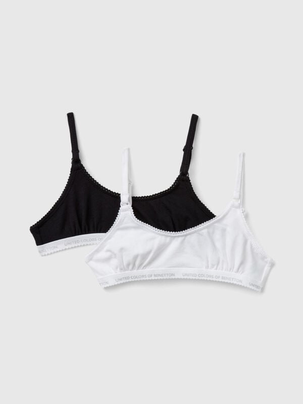 Dois brassieres em algodão stretch Menina