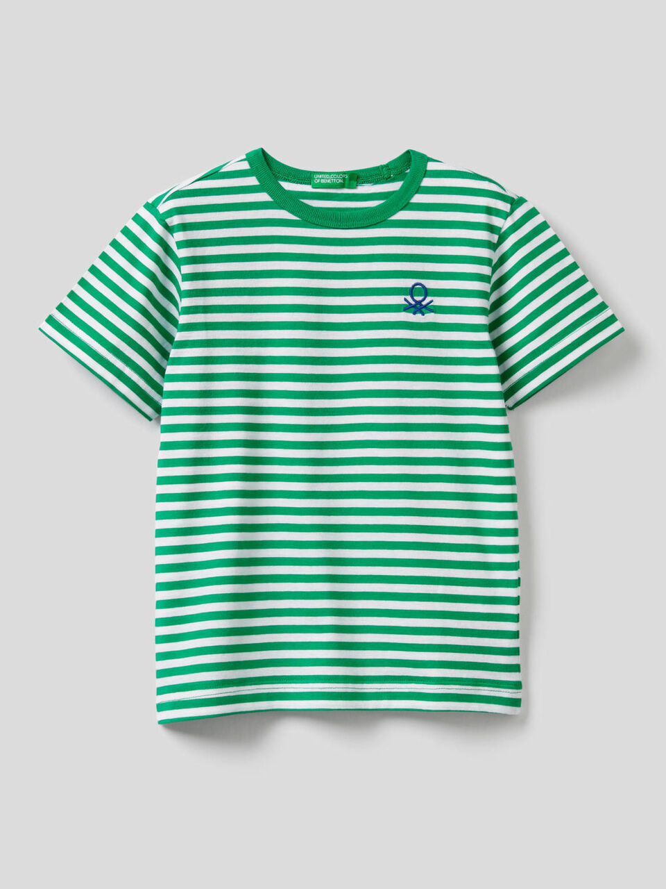 T-shirt às riscas 100% algodão image number 1