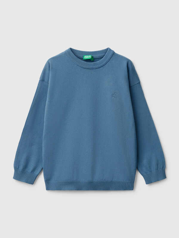 Camisola em algodão puro com logótipo Menino